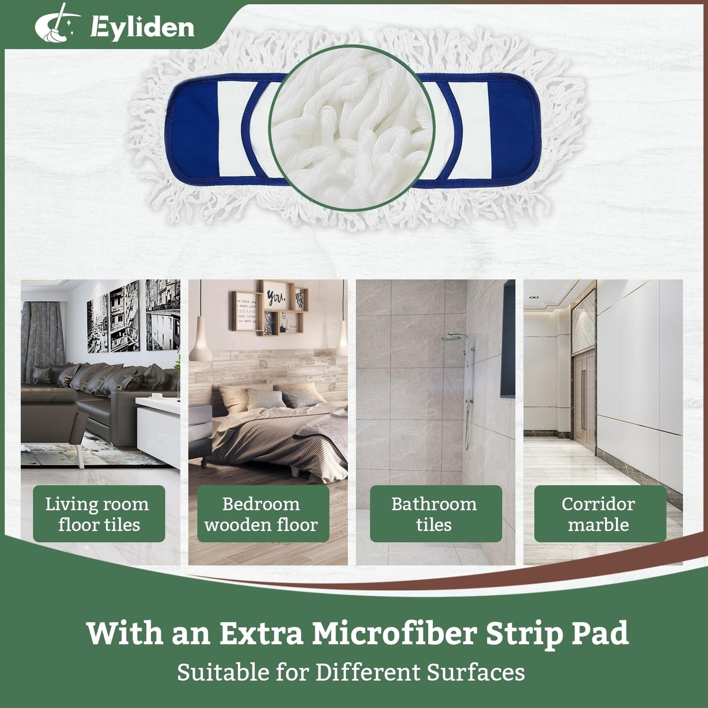 Dust Mop with 2 Microfiber Pads for Home & Commercial Cleaning - Quick Swap Tool4