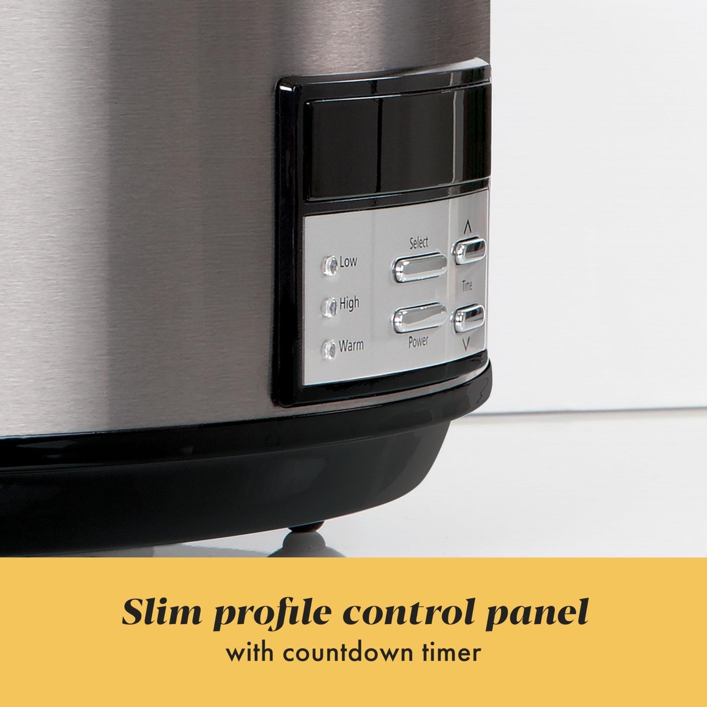 8 Quart Programmable Slow Cooker with Auto Warm, Black Stainless Steel, Large Ca7