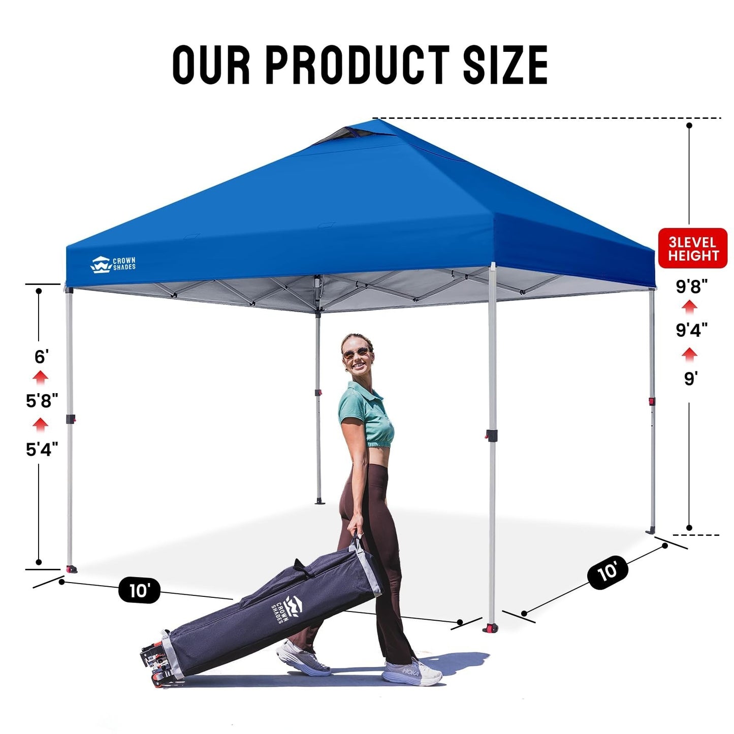 10x10 Pop Up Canopy Tent   Easy Setup, Outdoor Sun Shade for Events, Parties, Ca2