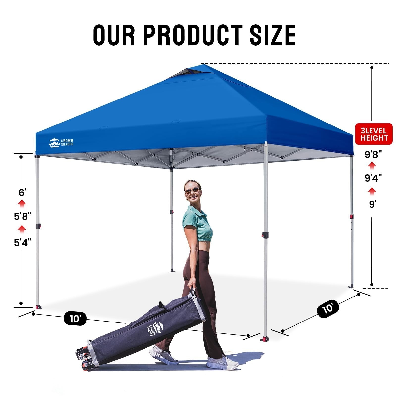10x10 Pop Up Canopy Tent   Easy Setup, Outdoor Sun Shade for Events, Parties, Ca2