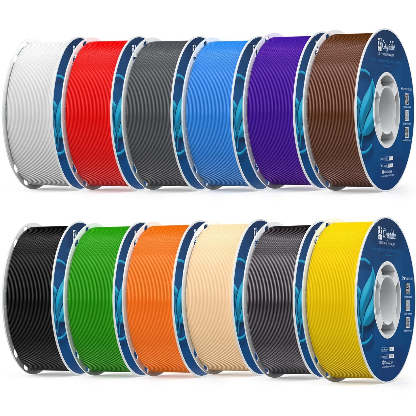 12 Rolls PLA 3D Printer Filament 1.75mm, 12kg Total, Low Odor, High Accuracy, FD1