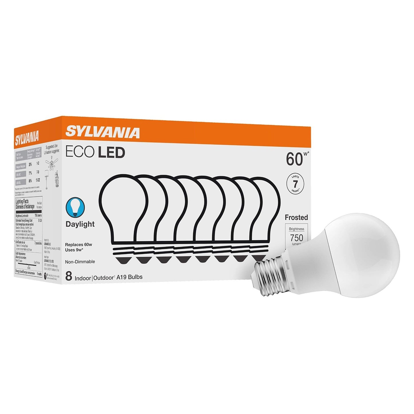 Energy Efficient LED Light Bulbs 60W Equivalent, 9W, 750 Lumens, Daylight 5000K1