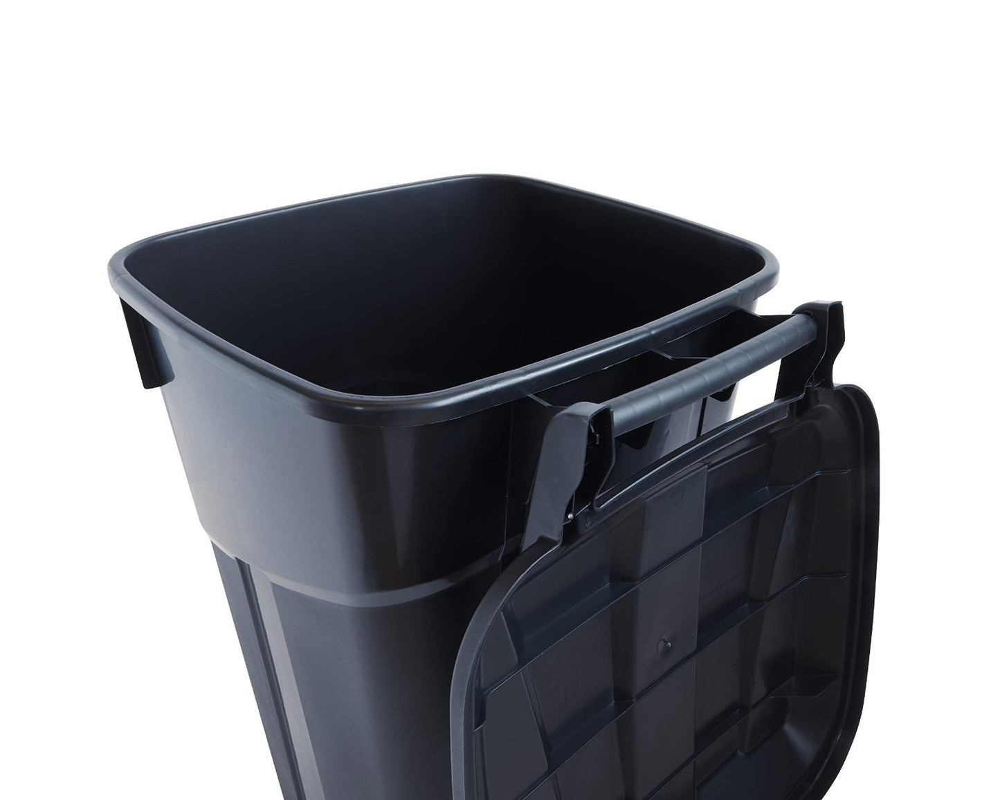 32 Gallon Wheeled Outdoor Trash Can with Snap Lock Lid & Heavy-Duty Handles - 25