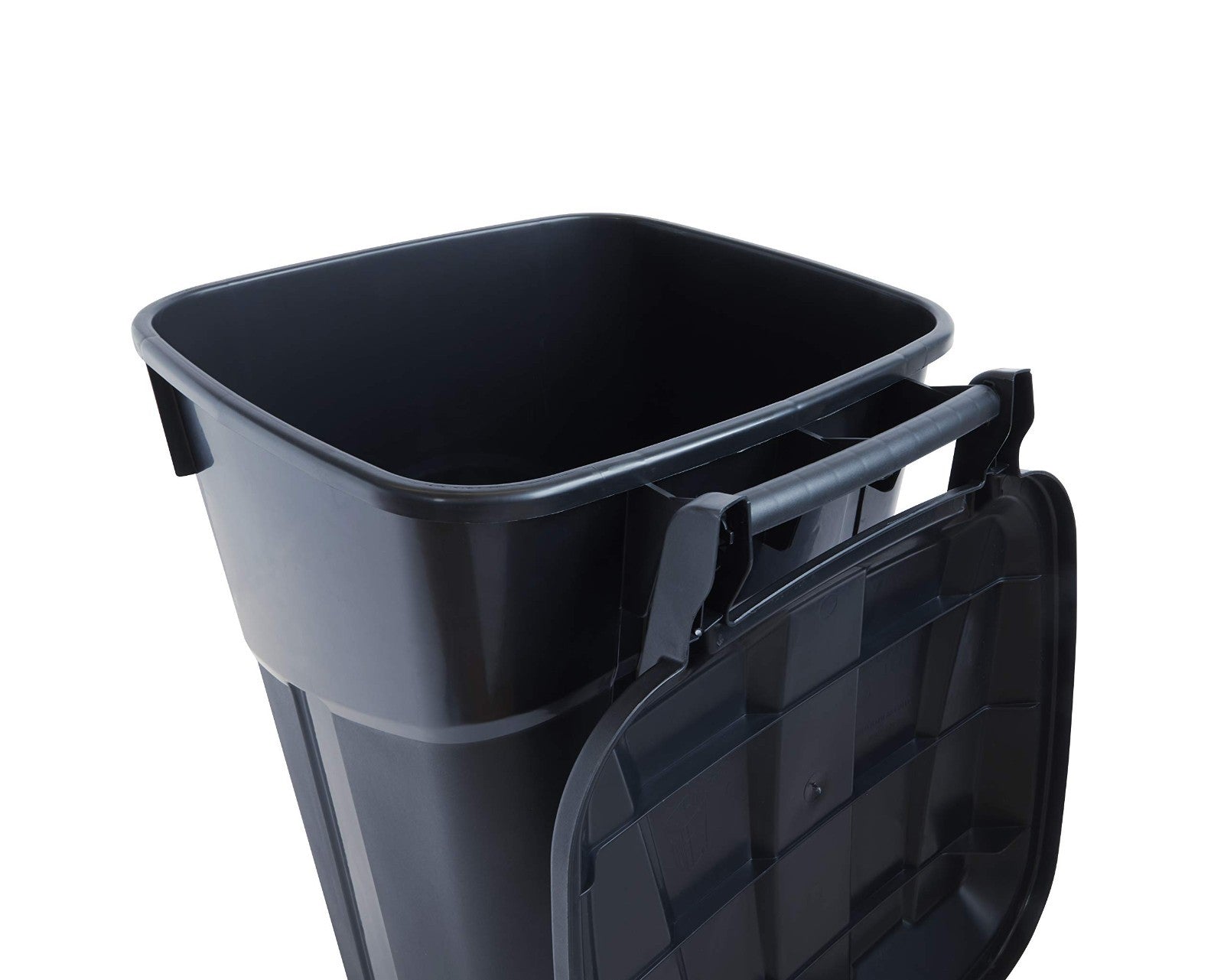 32 Gallon Wheeled Outdoor Trash Can with Snap Lock Lid & Heavy-Duty Handles - 25
