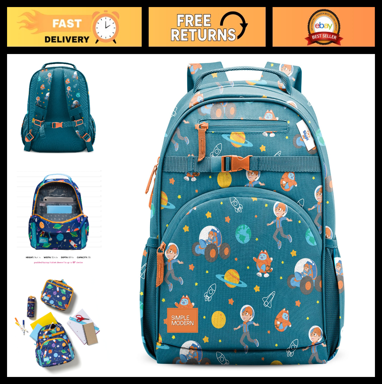 Kids School Backpack 12L for Girls & Boys | Fun Design, Durable, Lightweight0