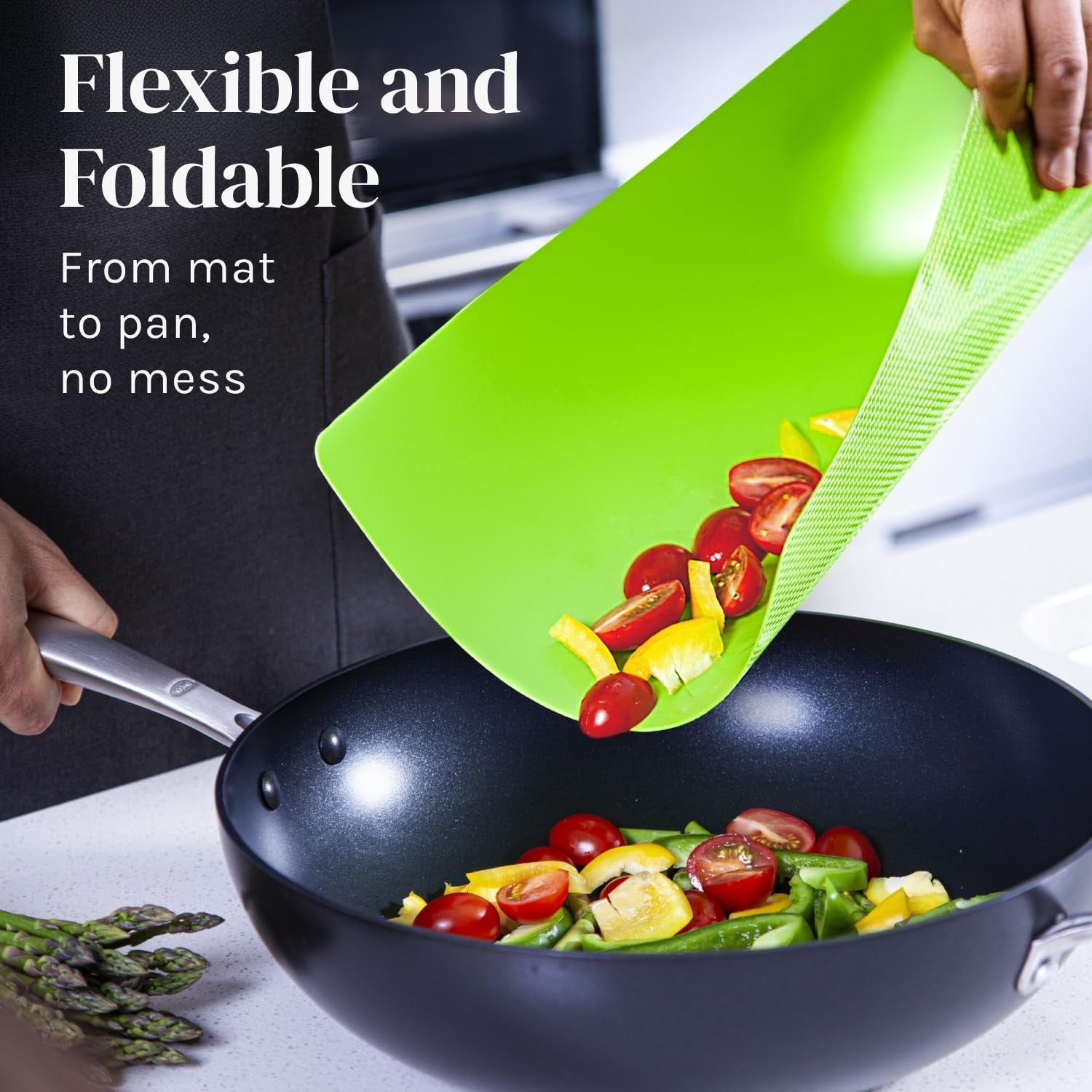 Bamboo Cutting Board Set with 6 Color-Coded Chopping Mats, Non-Toxic & Dishwashe3
