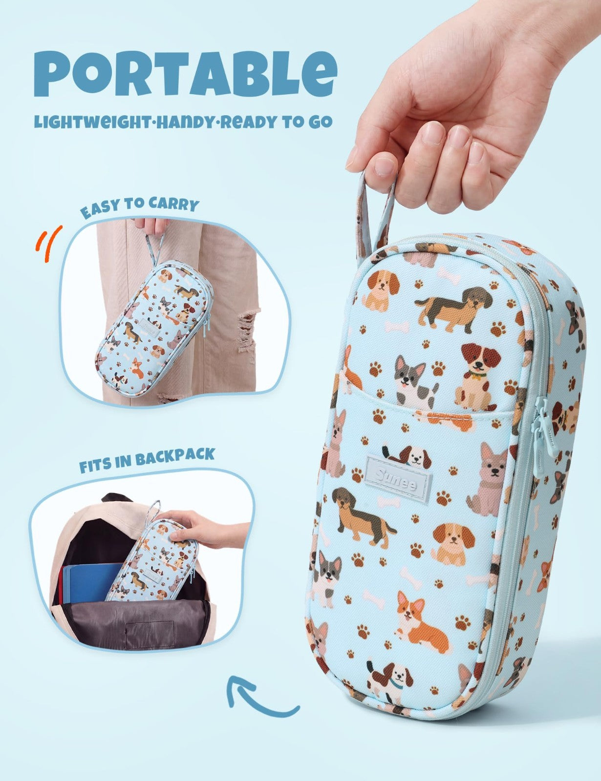 Cute Large Pencil Case Pouch   Aesthetic Zipper Bag for School Supplies, Kawaii5