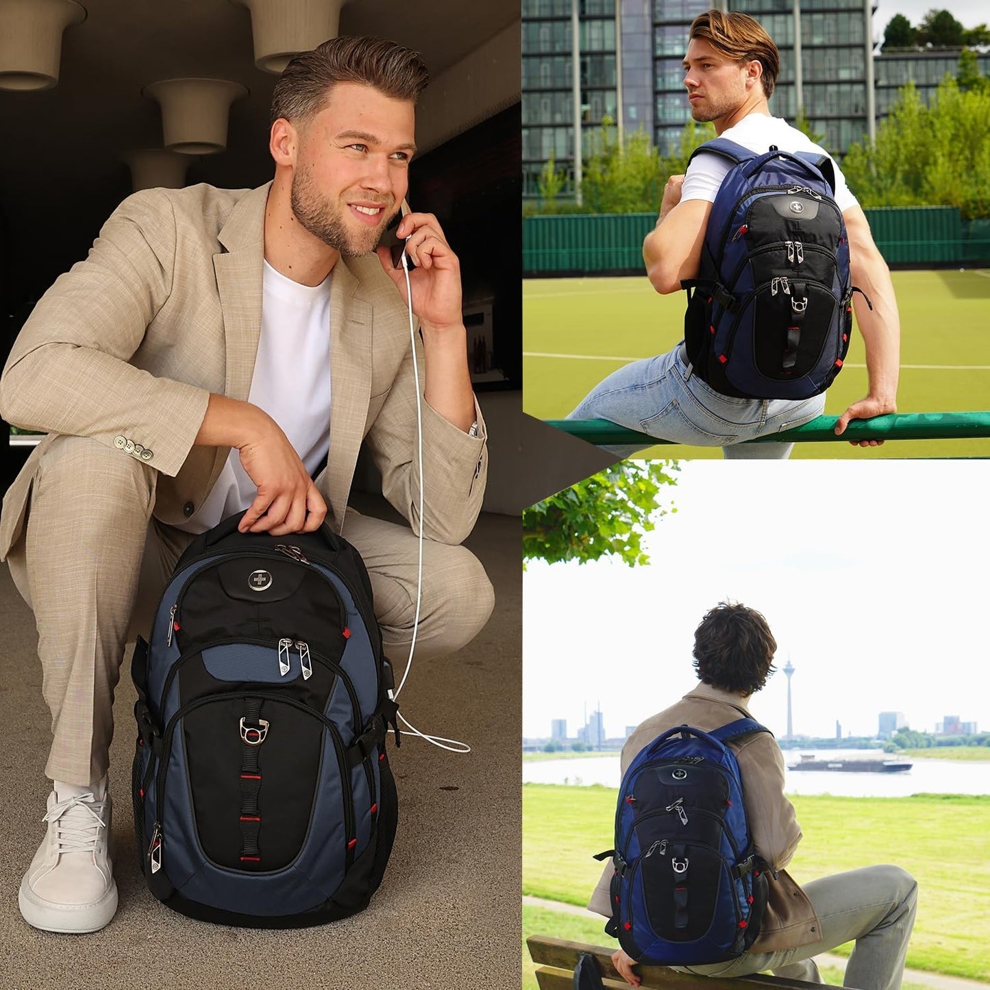 Travel Laptop Backpack with USB Charging Port, Fits 15.6" Computer, 31L College5