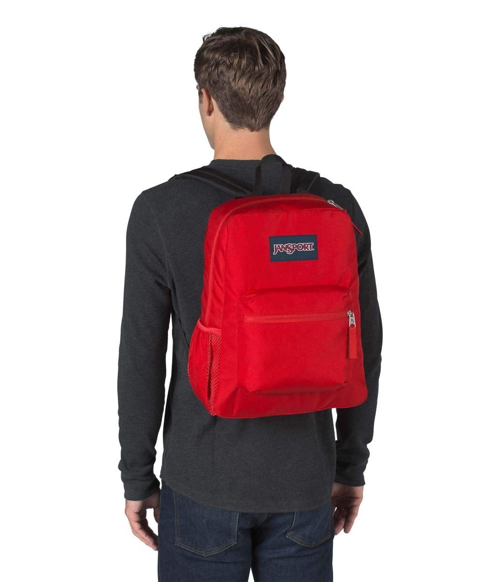 Versatile 17" Backpack   Spacious Main Compartment, Front Pocket, Stylish Red De3