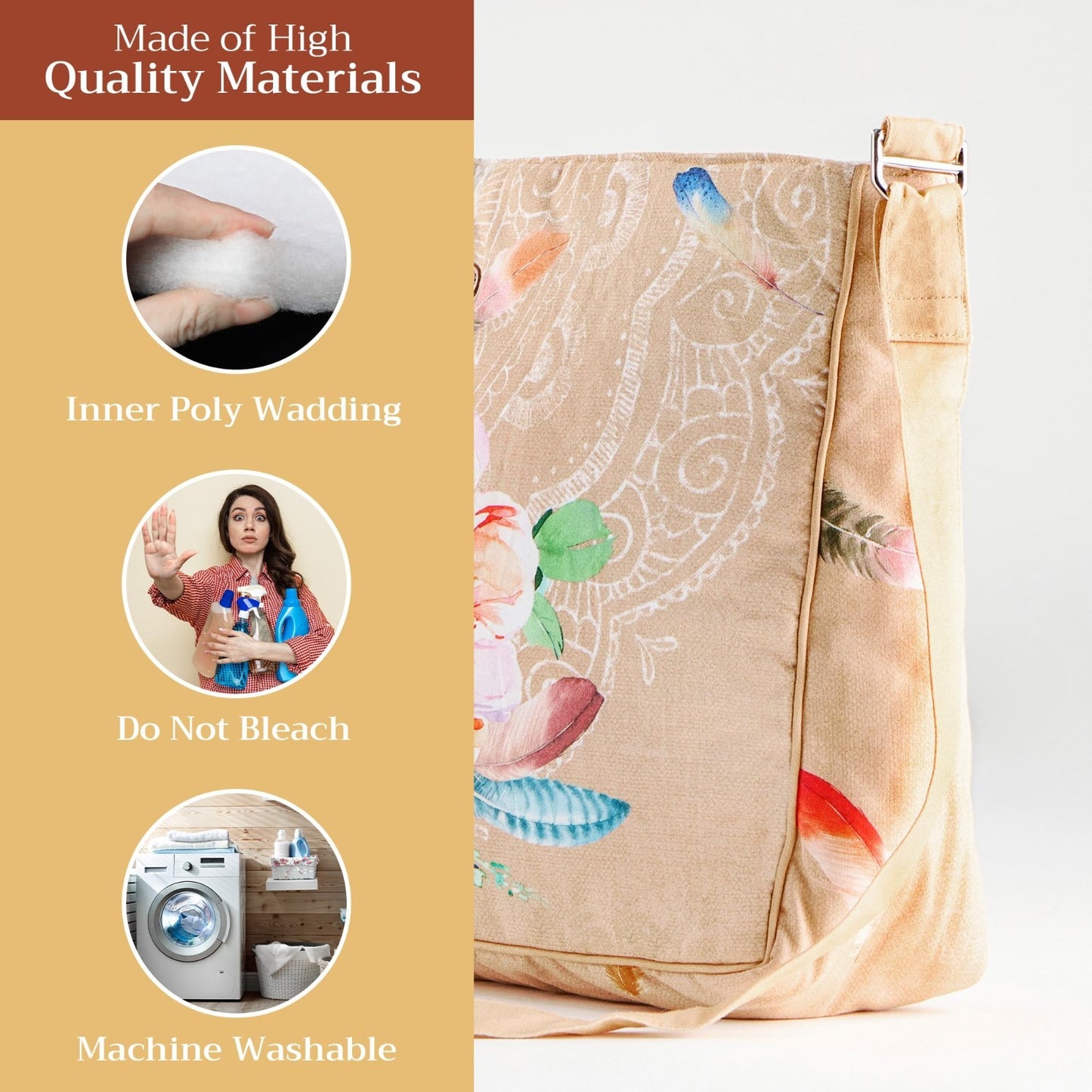Stylish Women's Cotton Shoulder Bag   Versatile Handbag for Everyday Use3
