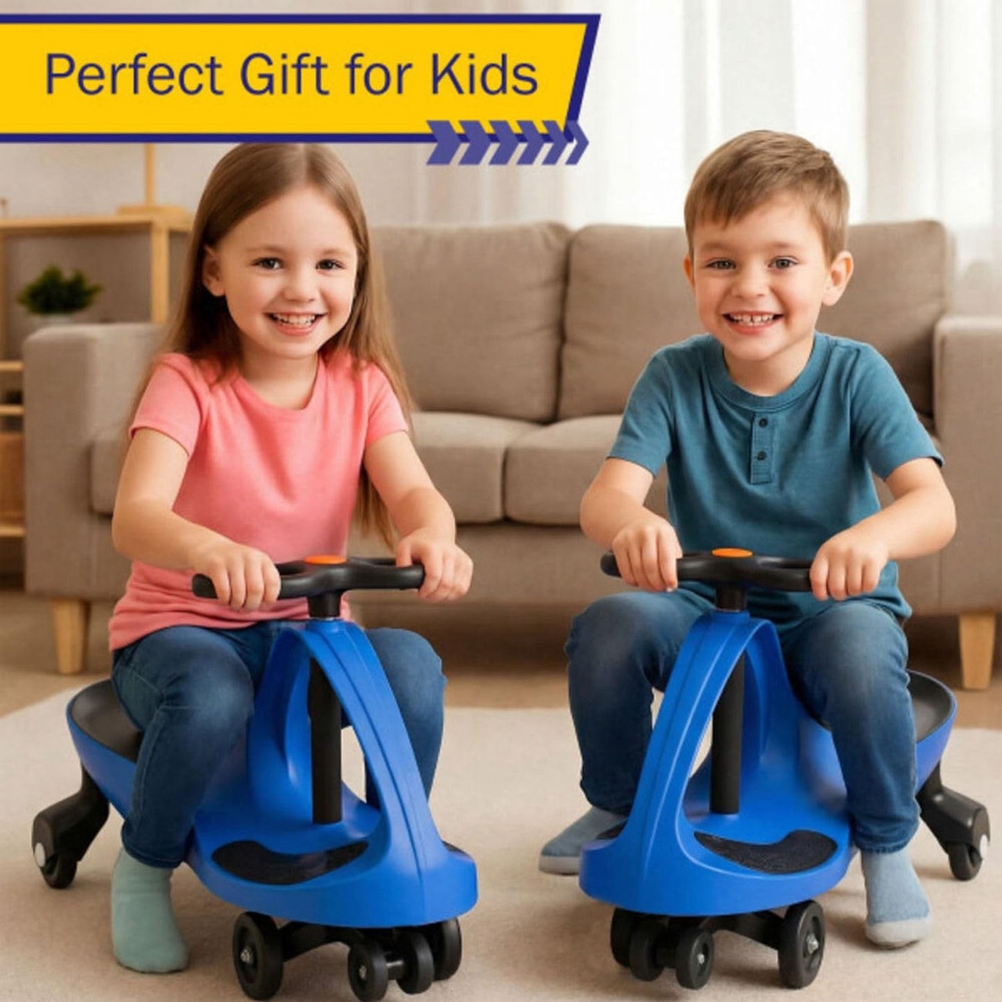 Wiggle Car Ride-On Toy for Kids Ages 3+, Fun Blue Ride-On Vehicle, Outdoor Play5
