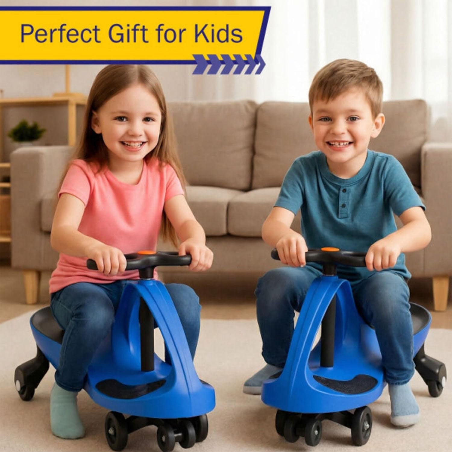 Wiggle Car Ride-On Toy for Kids Ages 3+, Fun Blue Ride-On Vehicle, Outdoor Play5