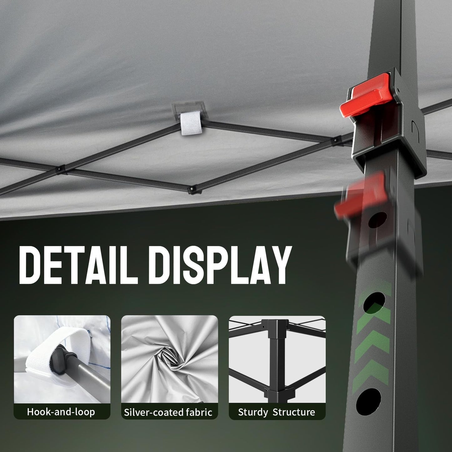 10x10 Pop Up Canopy Tent   Waterproof Outdoor Shelter with Instant Setup, Stakes4