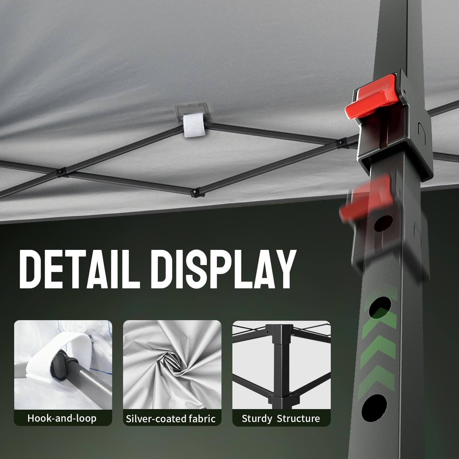 10x10 Pop Up Canopy Tent   Waterproof Outdoor Shelter with Instant Setup, Stakes4
