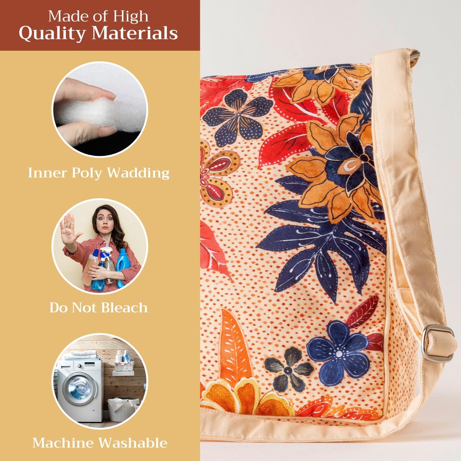 Stylish Cotton Shoulder Bag for Women   Versatile Handbag, Everyday Use, Fashion3