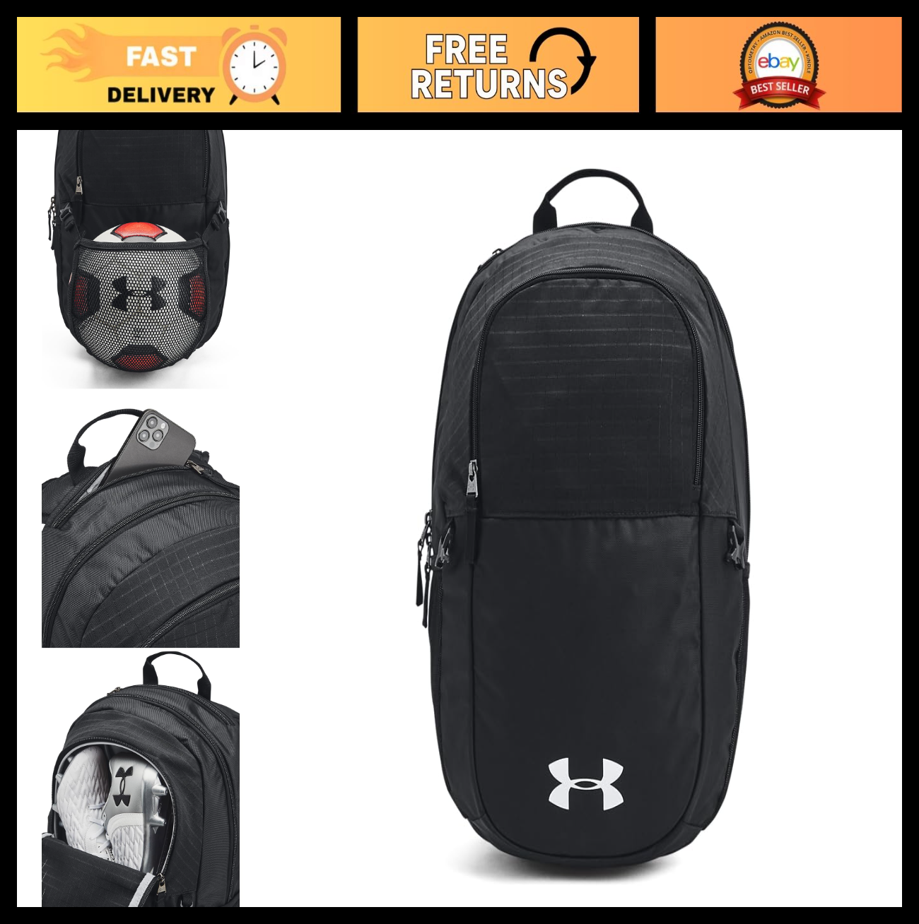 Versatile All Sport Backpack for Men, Black/White, One Size, Ideal for Travel &0