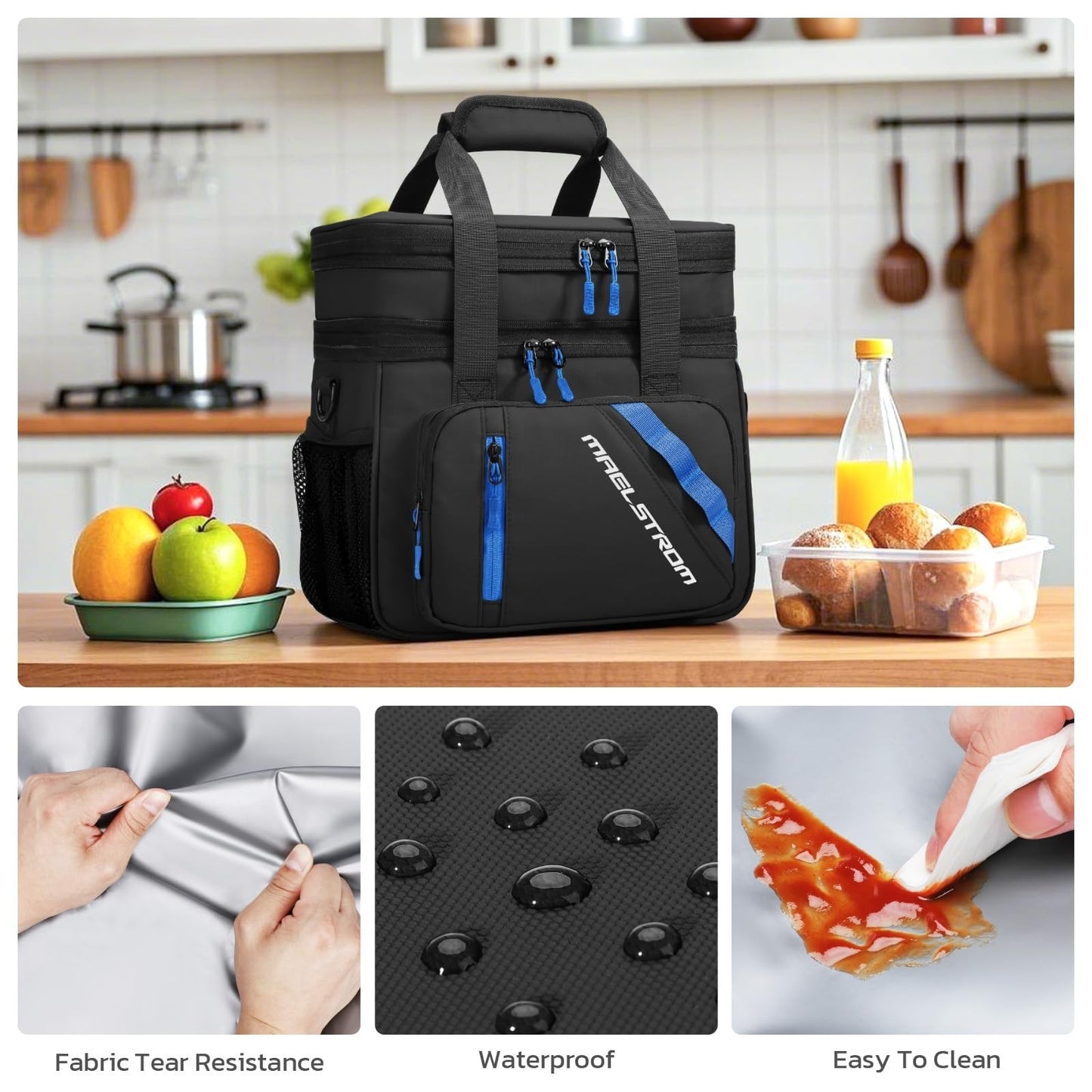Insulated Cooler Bag 20L - Double Deck, Leakproof, Portable, Expandable - Ideal6