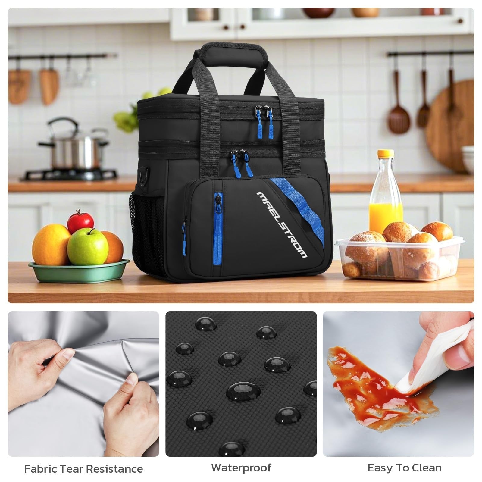 Insulated Cooler Bag 20L - Double Deck, Leakproof, Portable, Expandable - Ideal6
