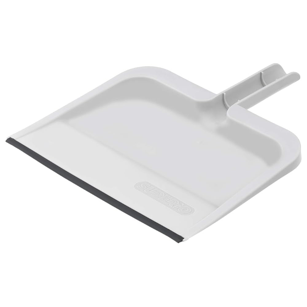 Durable 10-Inch Clip-On Dustpan with Rubber Lip & Comfort Grip Handle - White1