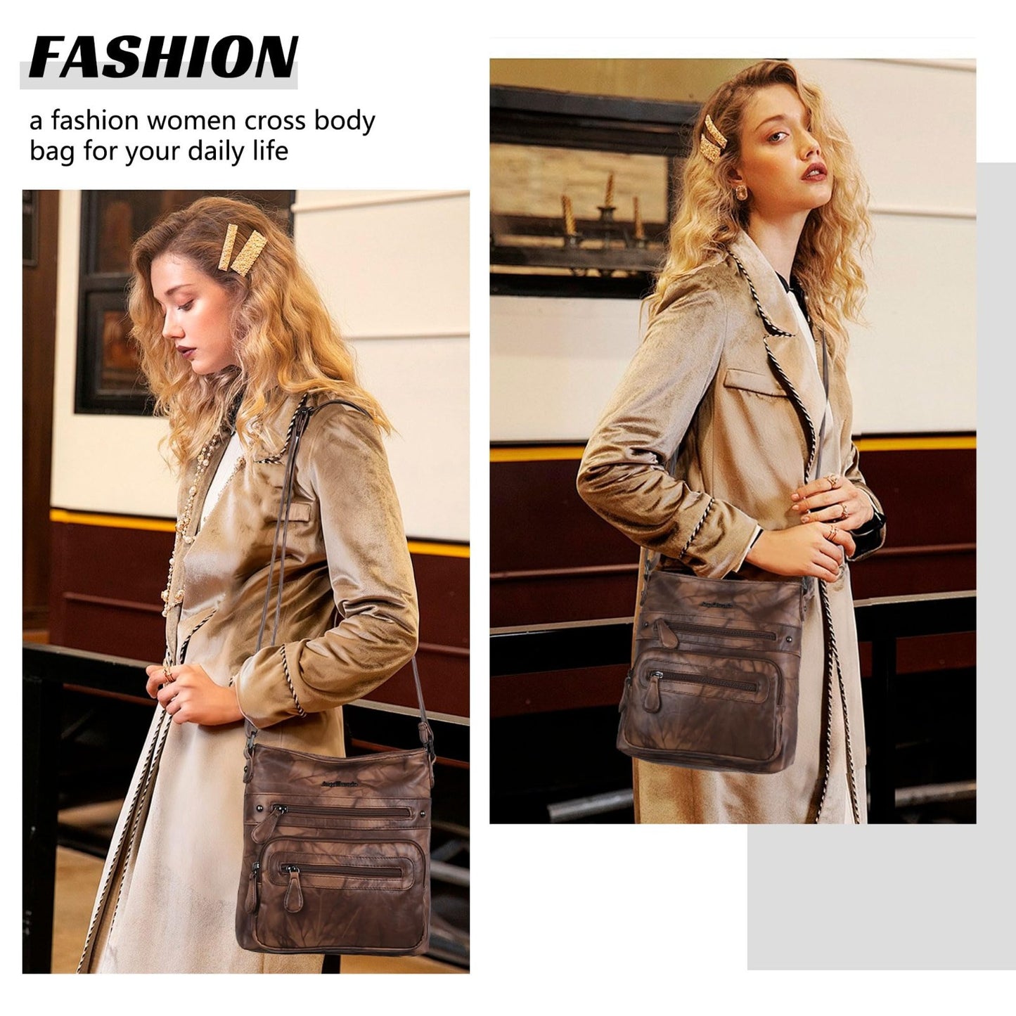 Ultra Soft Leather Crossbody Bag for Women, Stylish Handbag with Adjustable Stra7