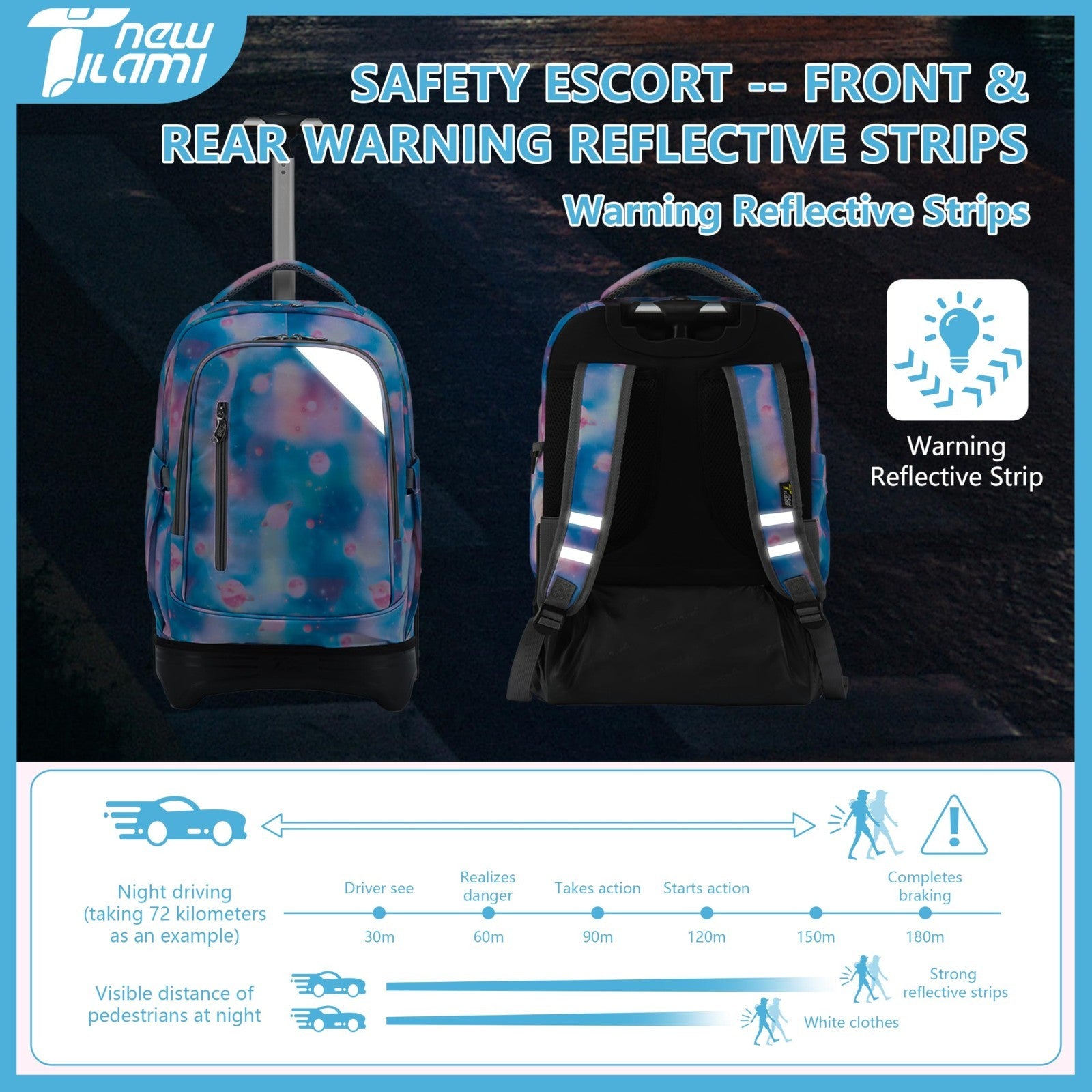 18 Inch Rolling Backpack with Lunch Bag for Kids   School Travel Bag, Durable &5