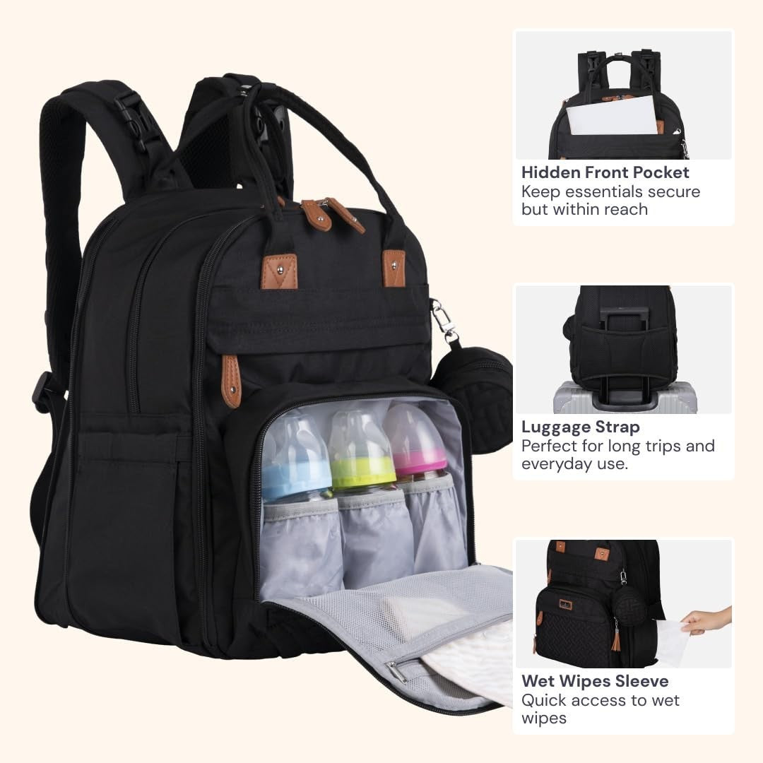 Extra Large Diaper Bag Backpack   Expandable Baby Tote with Changing Pad, Stroll5