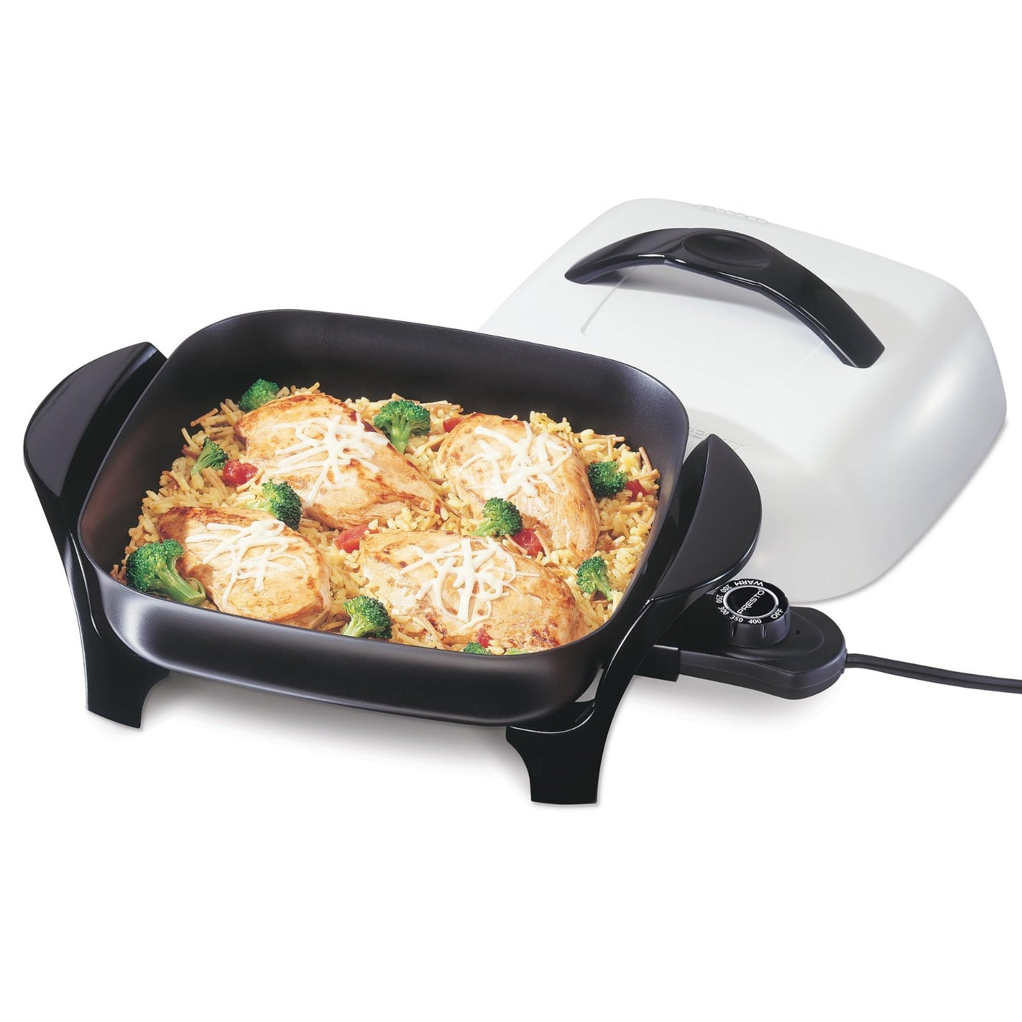 11-Inch Electric Skillet Non-Stick Cooking Pan, Adjustable Temperature, Easy Cle7