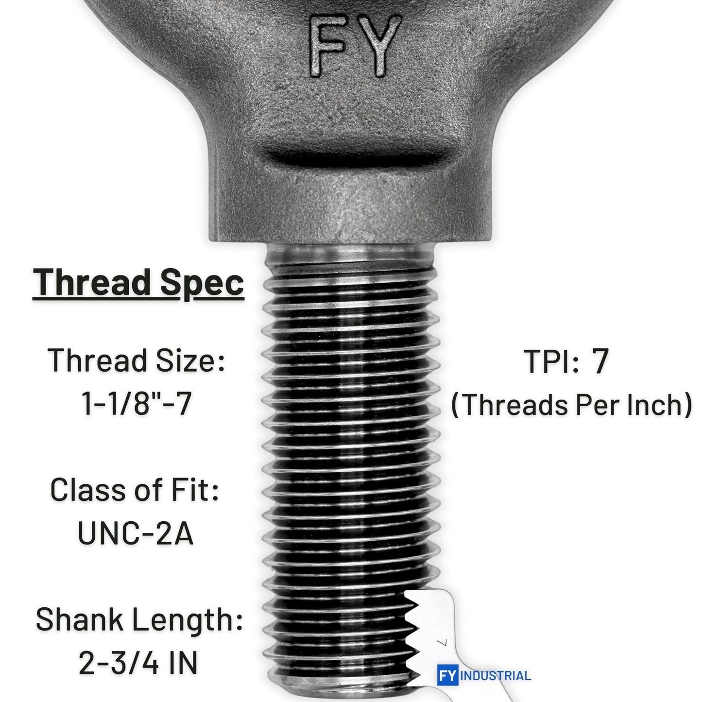 Heavy-Duty Lifting Shoulder Eye Bolt 1-1/8" x 2-3/4" - Strong Load Capacity4