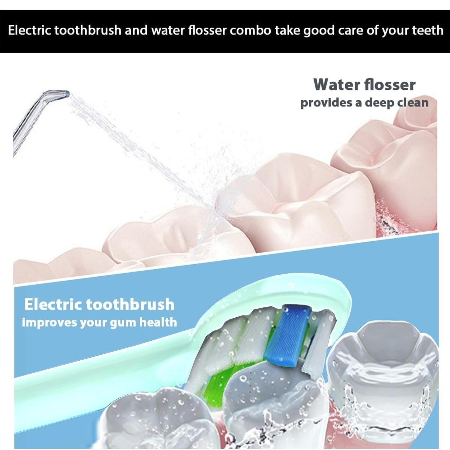 2 in 1 Dental Care Kit   Water Flosser & Electric Toothbrush Combo for Oral Hygi4