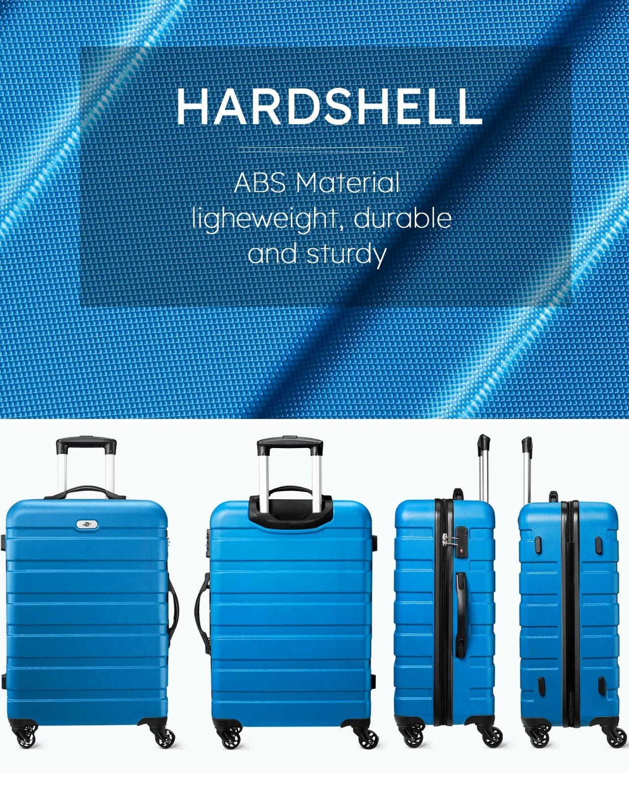 3 Piece Hard Shell Luggage Set with Spinner Wheels & TSA Lock - 20/24/28" Travel7