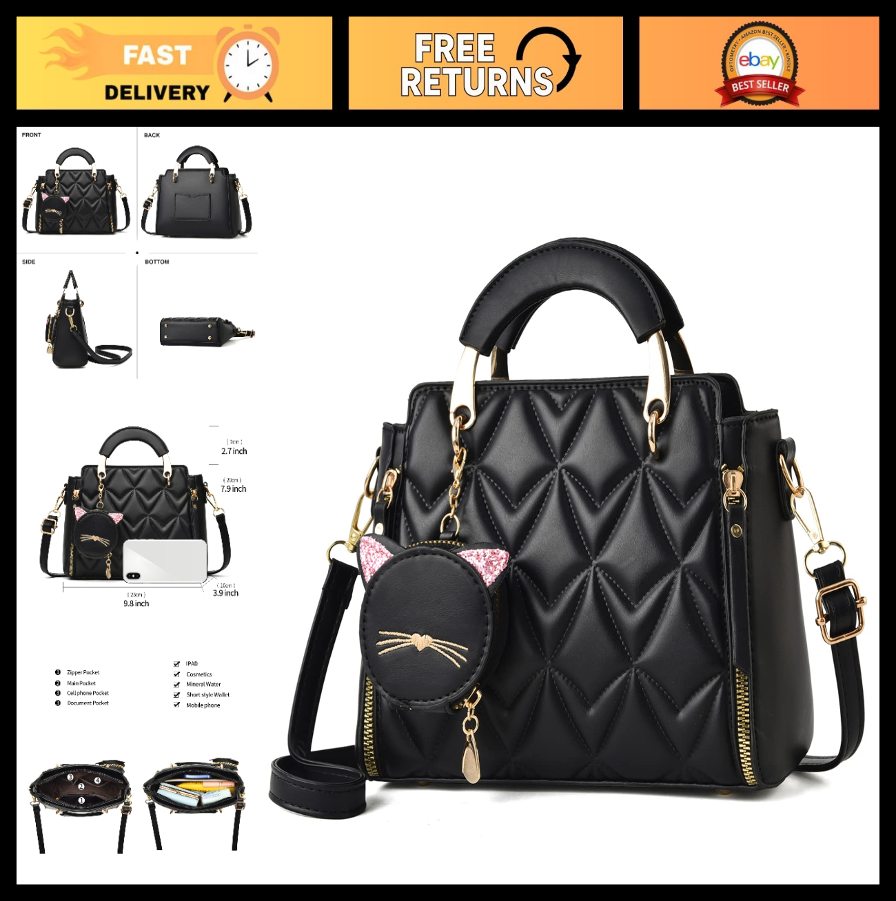 Stylish Women's Crossbody Handbags - Top Handle Satchel & Small Tote Bags0
