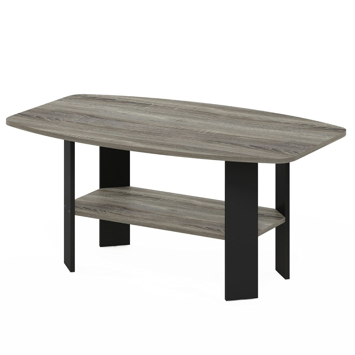 Modern Coffee Table - Simple Design, French Oak Grey & Black Finish, Living Room4
