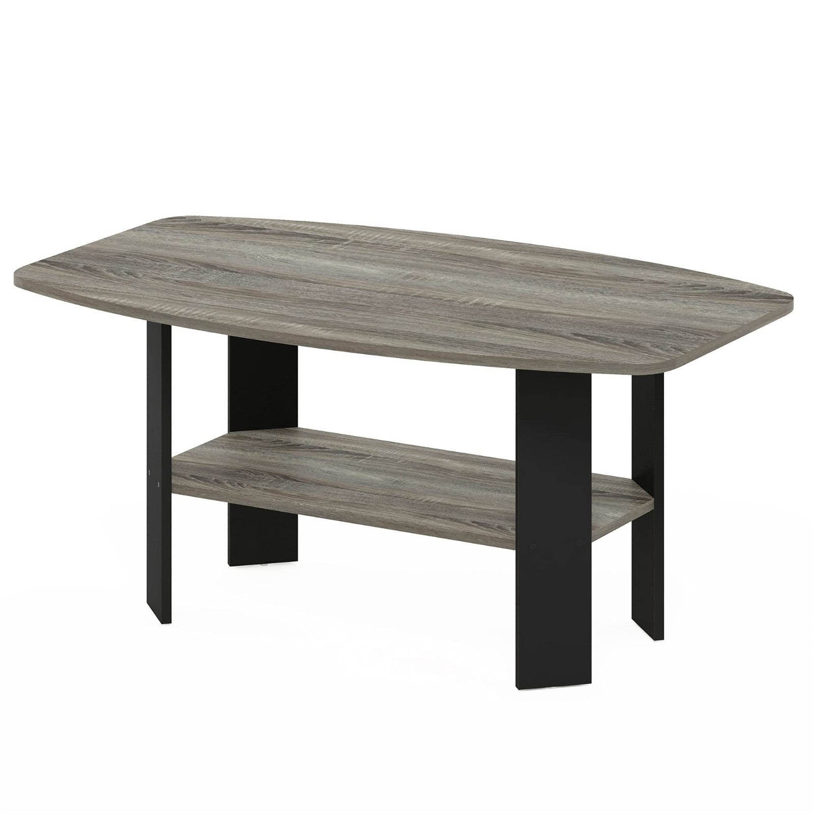 Modern Coffee Table - Simple Design, French Oak Grey & Black Finish, Living Room4