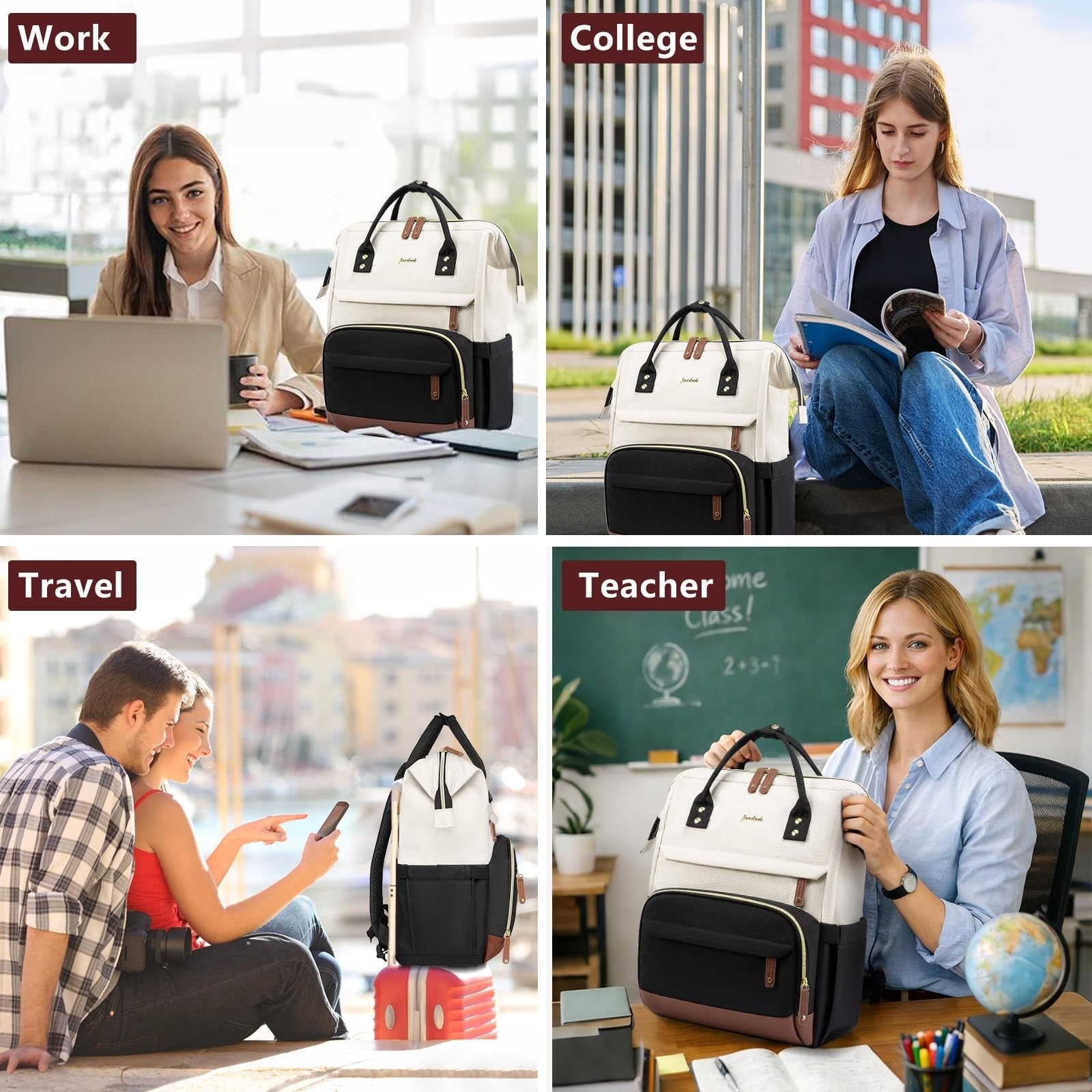 Stylish Laptop Backpack for Women   15.6" Travel Bag, Large Capacity, Casual Day5