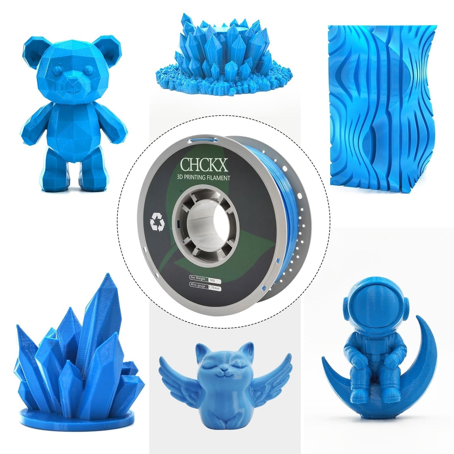 12 Rolls PETG 3D Printer Filament Bundle, 1.75mm, 1kg Spools, Dimensional Accura7
