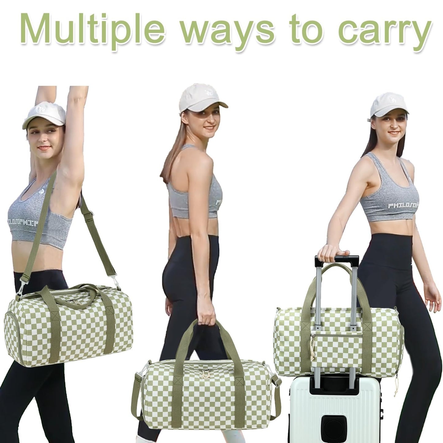 Cute Girls Duffle Bag with Shoes Compartment, Waterproof Gym & Travel Bag2