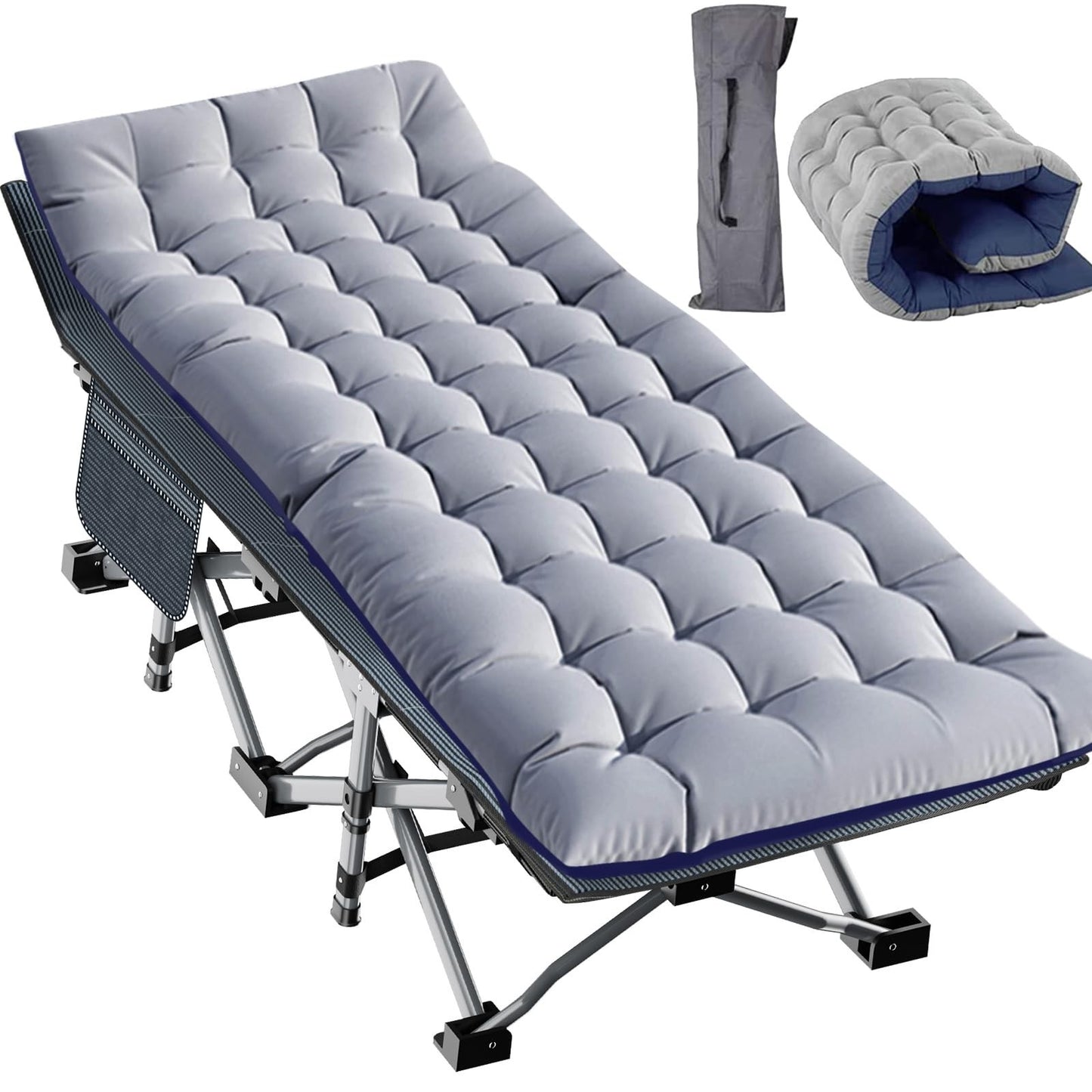 Oversized Folding Camping Cot for Adults   32" Wide, 900LBS Capacity, Includes P1