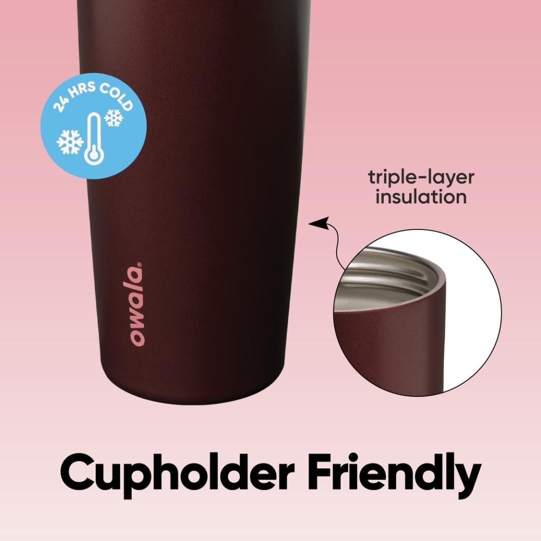 Insulated Stainless Steel Water Bottle 30oz   Two Way Spout, Built In Straw, Lea5