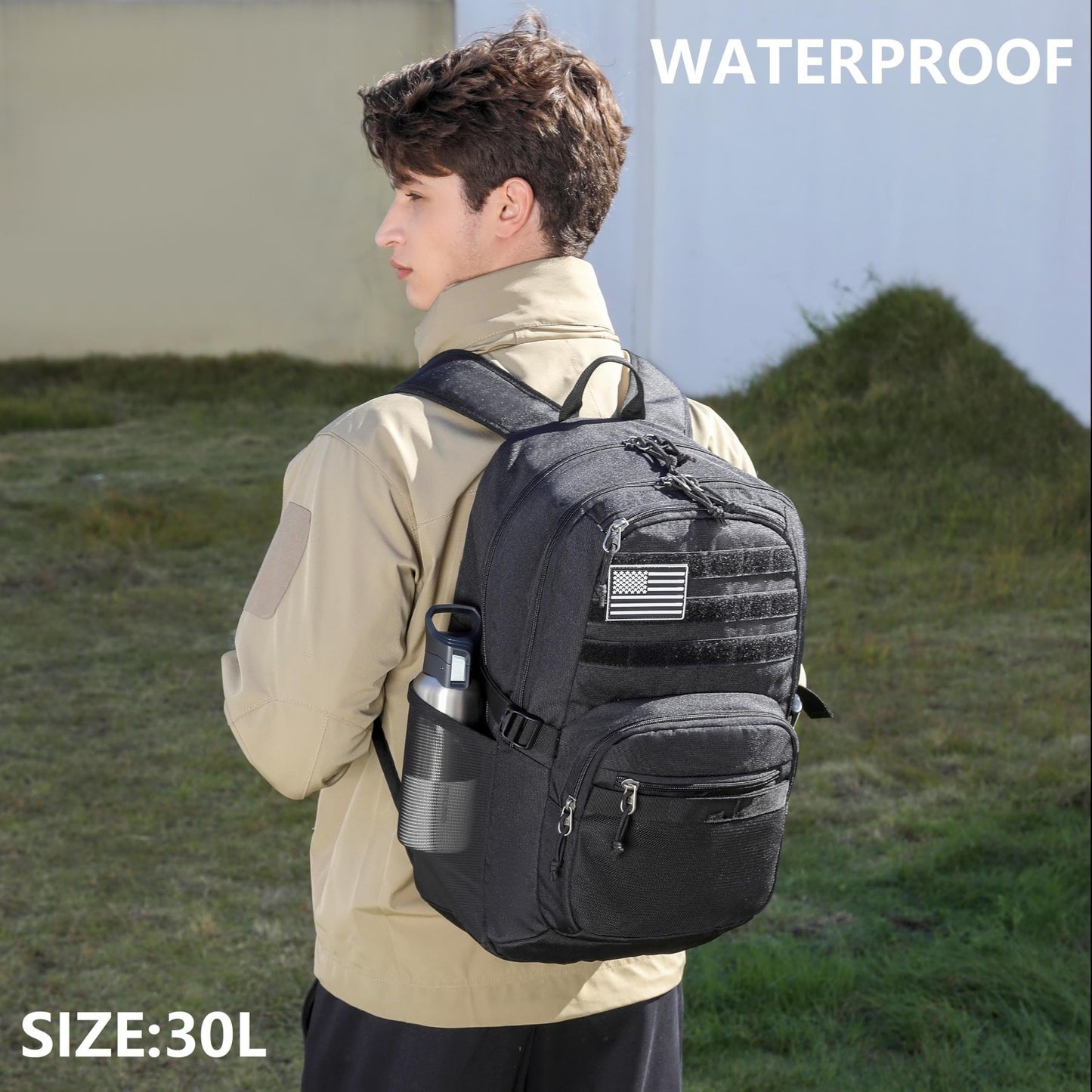 Tactical Military Backpack 30L for Men, 3 Day Assault Pack with Molle System, Ou2