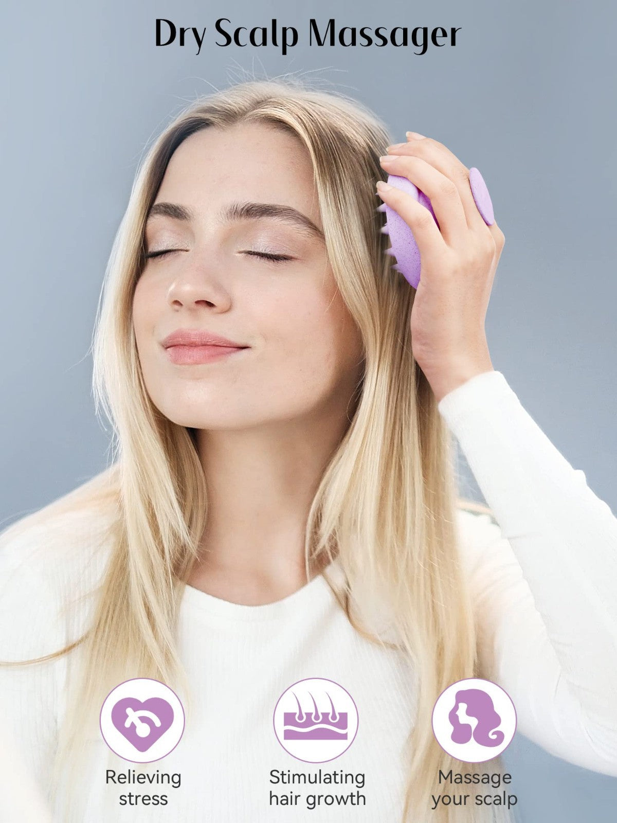Soft Silicone Scalp Massager Brush for Hair Growth, Dandruff Removal & Stress Re3