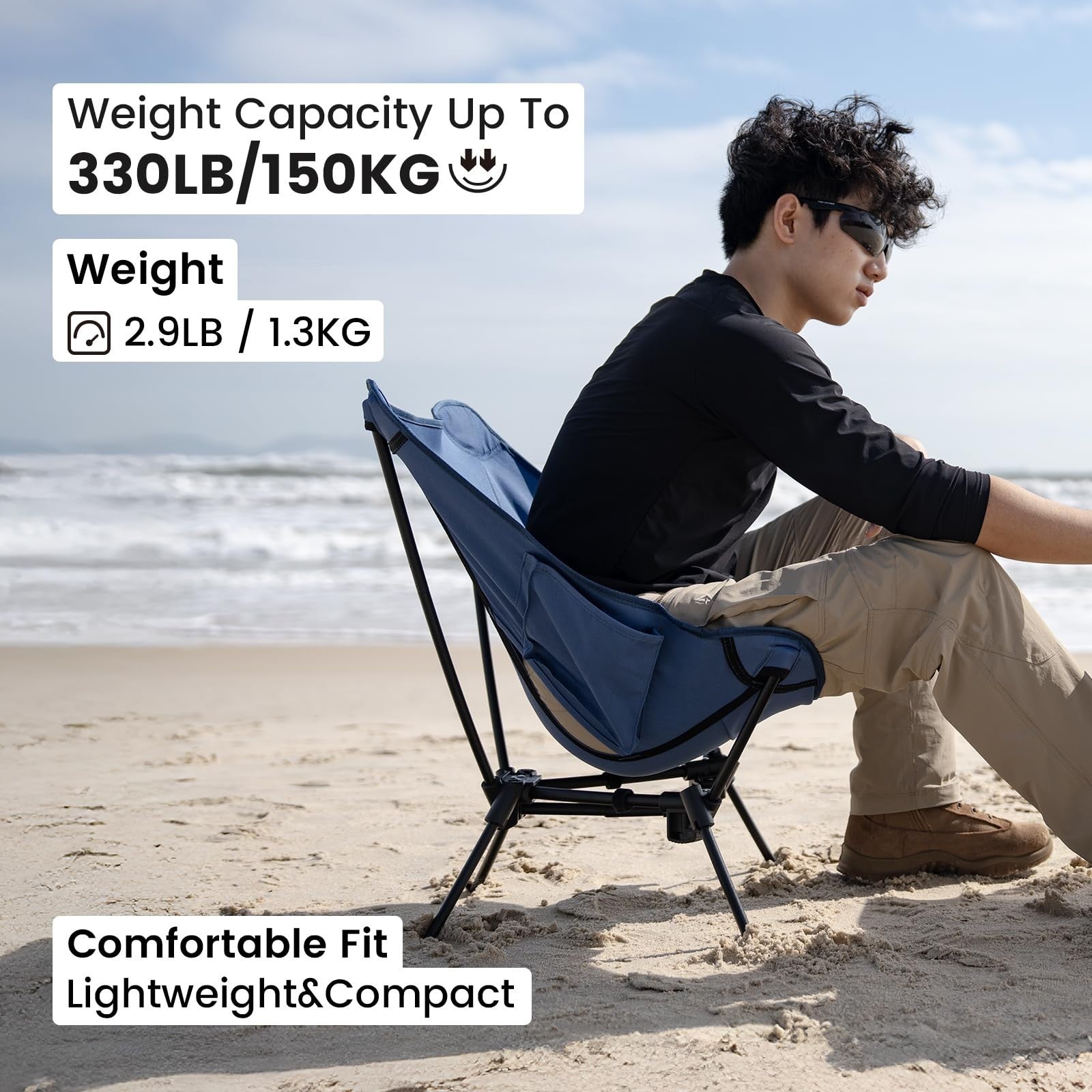 Lightweight Folding Camping Chair - Portable Backpacking Chair, 330 lbs Capacity7