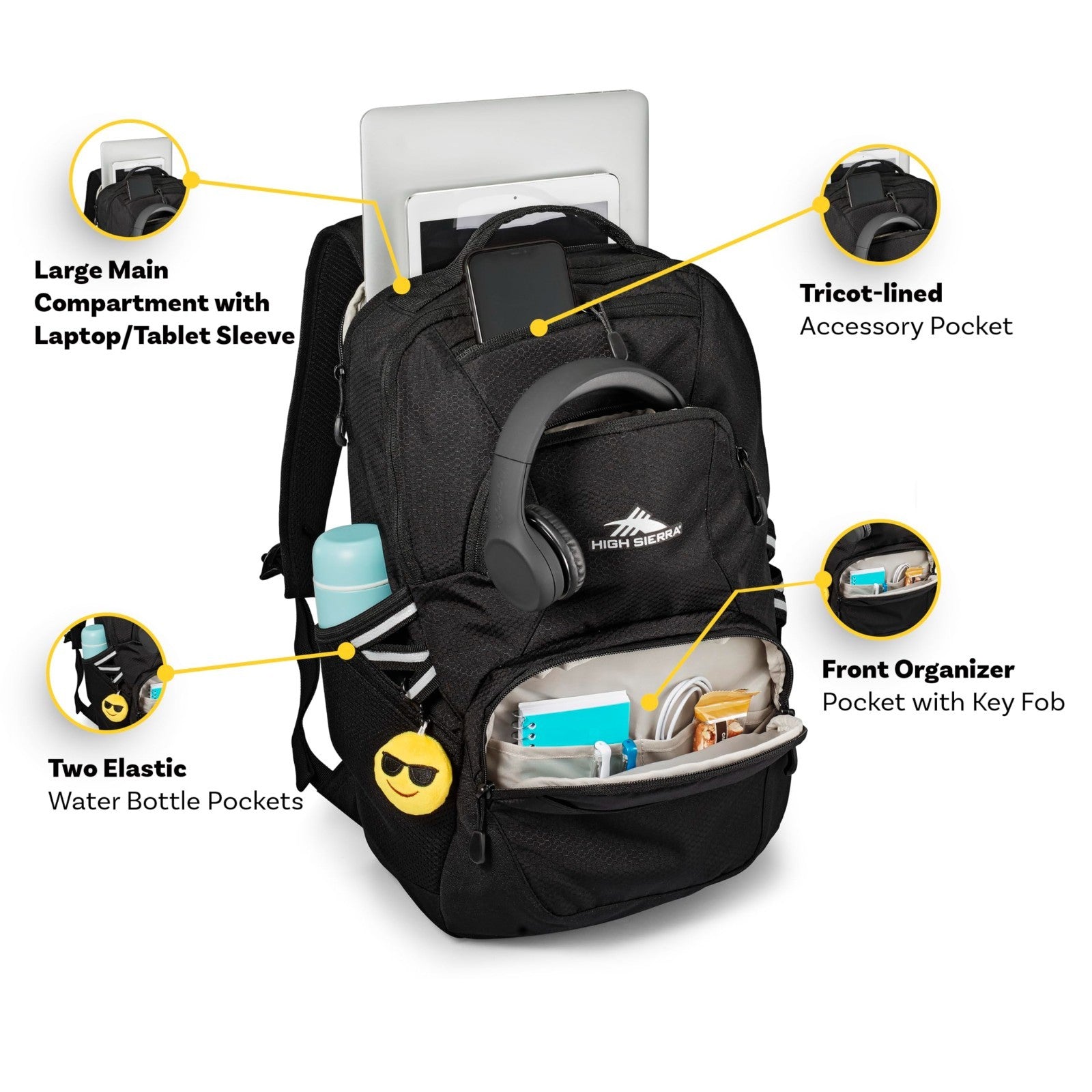Travel Laptop Backpack with Drop Protection, Tablet Sleeve, Bookbag   Silver Hea5