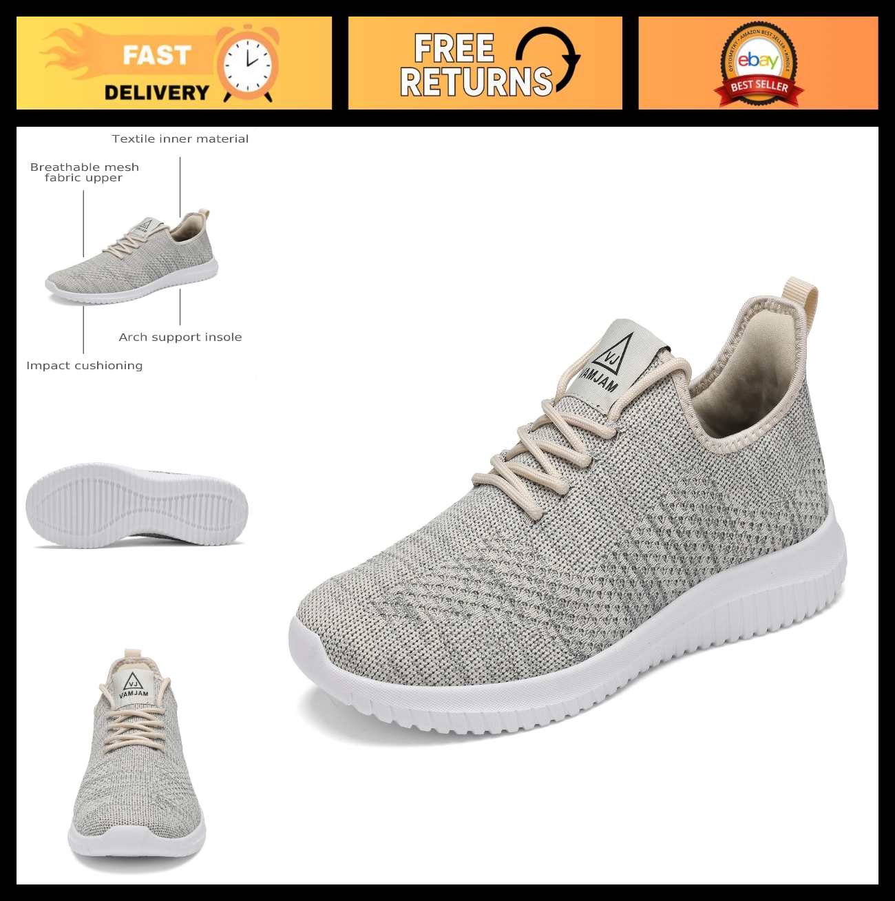 Lightweight Men's Running Shoes - Breathable Non-Slip Athletic Sneakers for Walk0