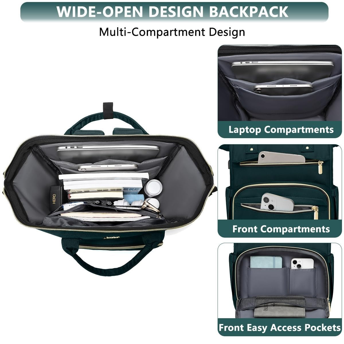 Stylish 15.6" Laptop Backpack for Women   Waterproof Travel Work Bag, Nurse Teac2