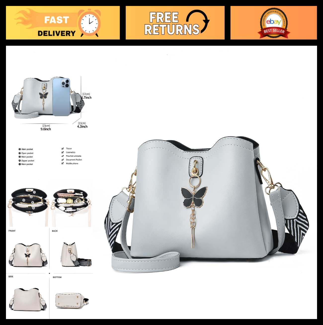 Stylish Lightweight Crossbody Bag for Women & Teens - Fashionable Handbag Purse0