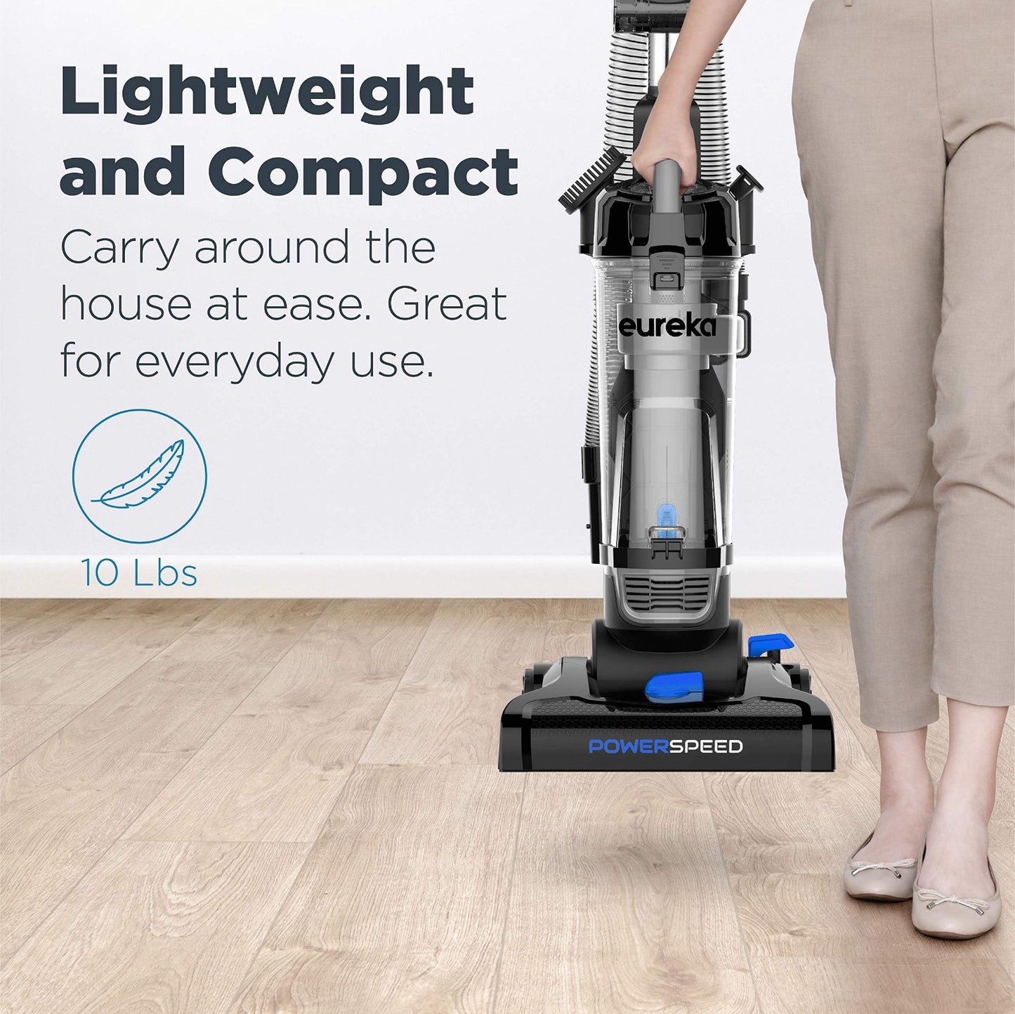 Lightweight Bagless Upright Vacuum for Carpet & Hard Floors, Pet Hair Turbo Brus5