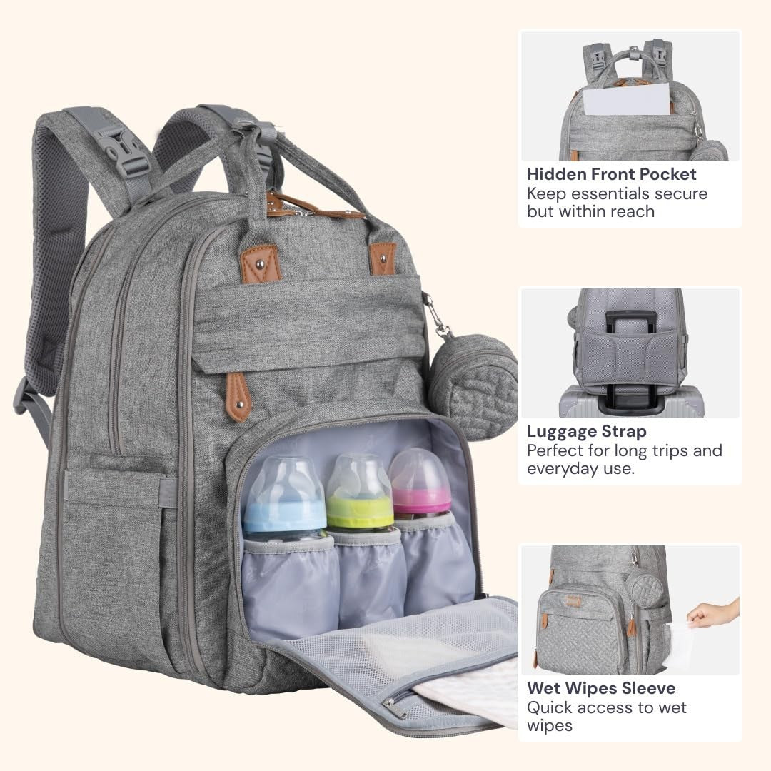Extra Large Diaper Bag Backpack   Expandable Baby Tote with Changing Pad, Stroll5