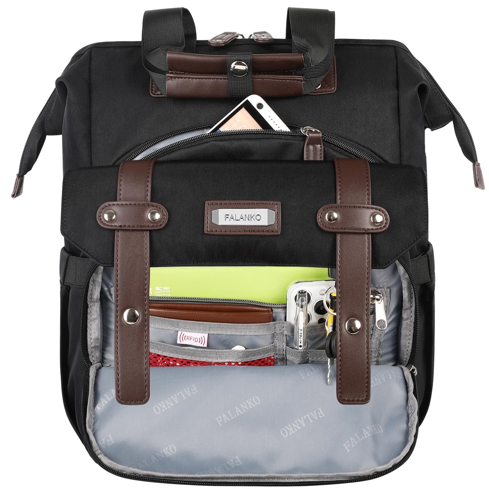 Stylish Laptop Backpack for Women & Men, 15.6" Water Resistant RFID Travel Bag4