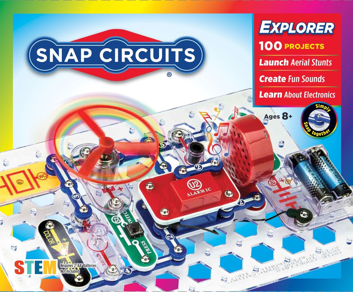 Electronics Exploration Kit for Kids 8+, 100+ Projects, STEM Learning, 28 Parts,1