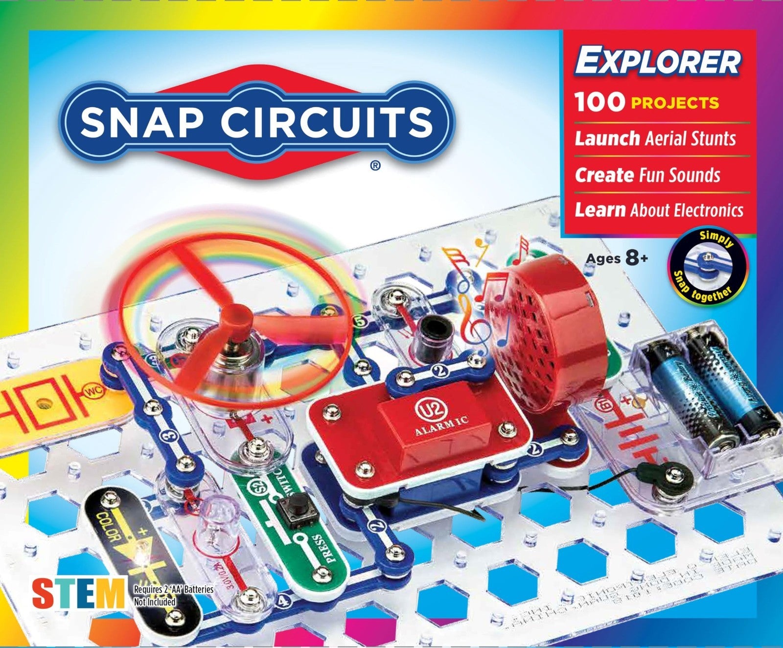 Electronics Exploration Kit for Kids 8+, 100+ Projects, STEM Learning, 28 Parts,1